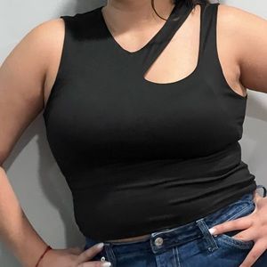Solid Cut Out Detail Sleeveless Top